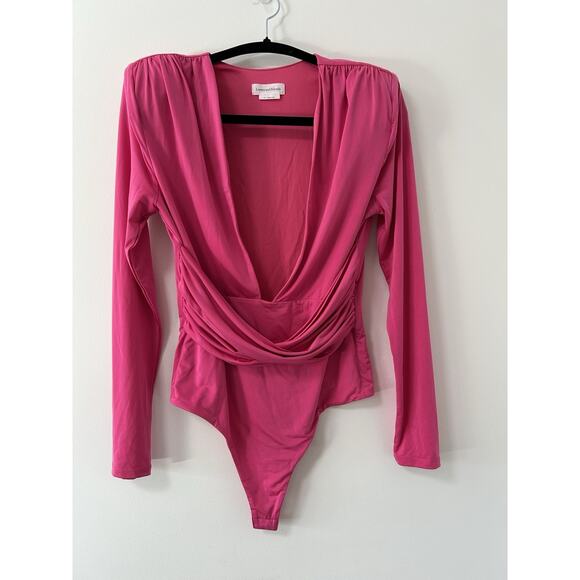 Lovers and Friends Anya Bodysuit in Pink EUC Long Sleeve Stretch Size Medium - Picture 2 of 9
